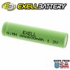 Exell Battery 1.2V 600mAh NiMH AAA Size Rechargeable Flat Top Battery EBC-521-0